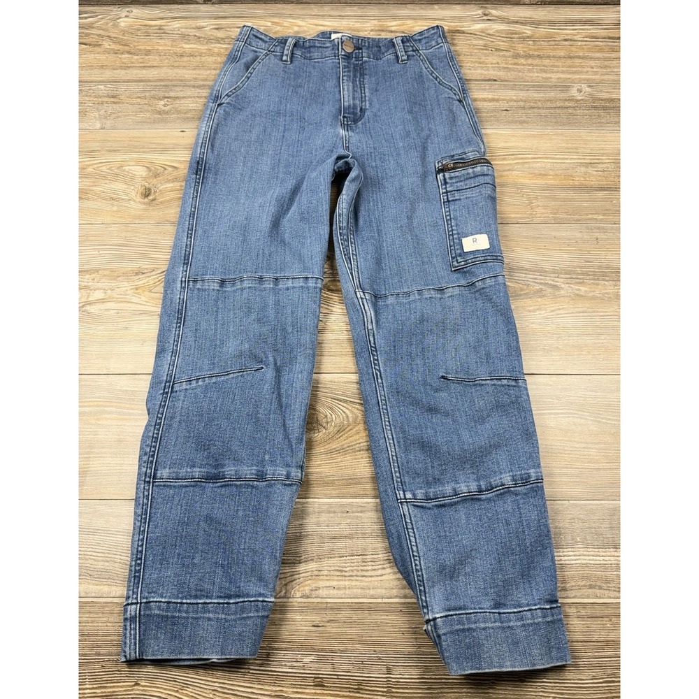 Ripton & Co Ankle Jeans Hiker Blue Denim Cargo Pocket Womens Size 28